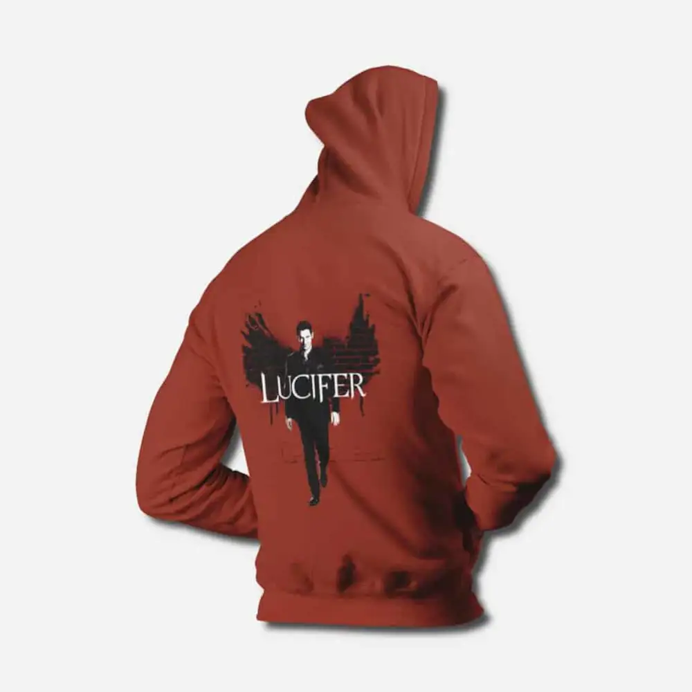 Lucifer Hoodie, Lucifer Tom Ellis Red Hoodie - Image 2