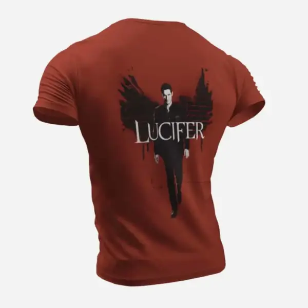 Lucifer T-Shirt, Lucifer Tom Ellis Red T-Shirt - Image 2