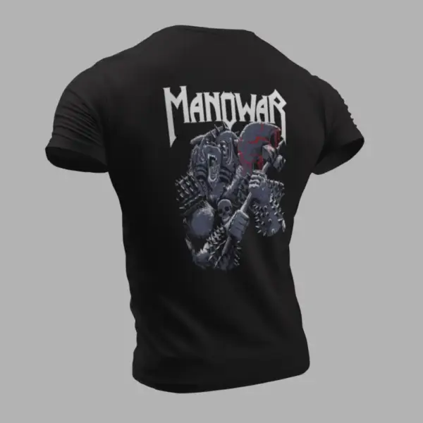 Manowar T-Shirt, Manowar Artwork Black T-Shirt - Image 2