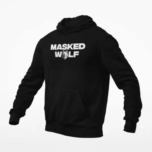 Masked Wolf Hoodie, Masked Wolf Logo Black Hoodie, Hip Hop Merchandise