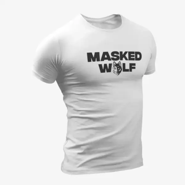 Masked Wolf T-Shirt, Masked Wolf Logo White T-Shirt, Hip Hop Merchandise