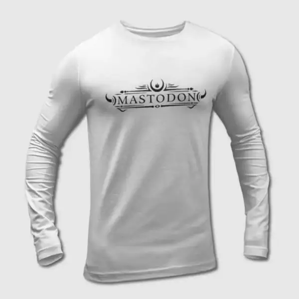 Mastodon Long Sleeve T-Shirt, Mastodon Logo Long Sleeve Tee-Shirt