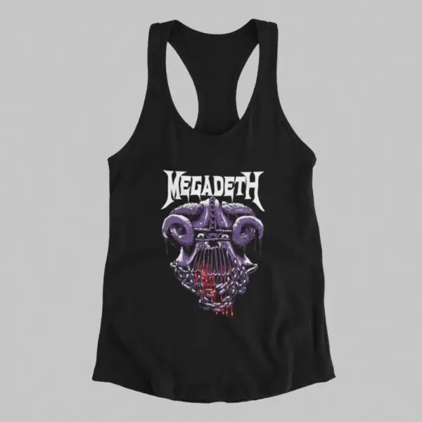 Megadeth Tank Top, Megadeth Artwork Black Athlete