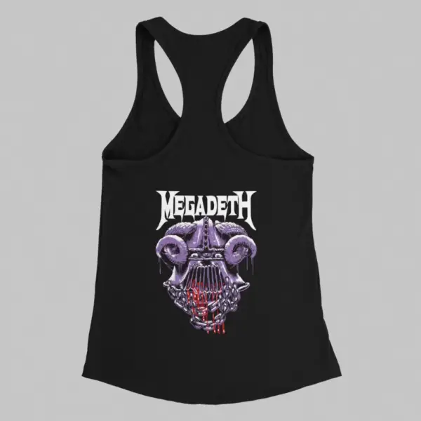 Megadeth Tank Top, Megadeth Artwork Black Athlete - Image 2