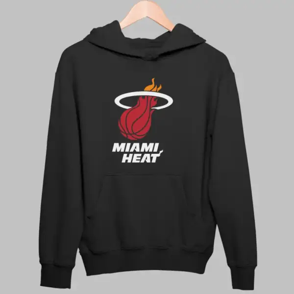 Miami Heat Hoodie, Miami Heat Logo Black Sweatshirt