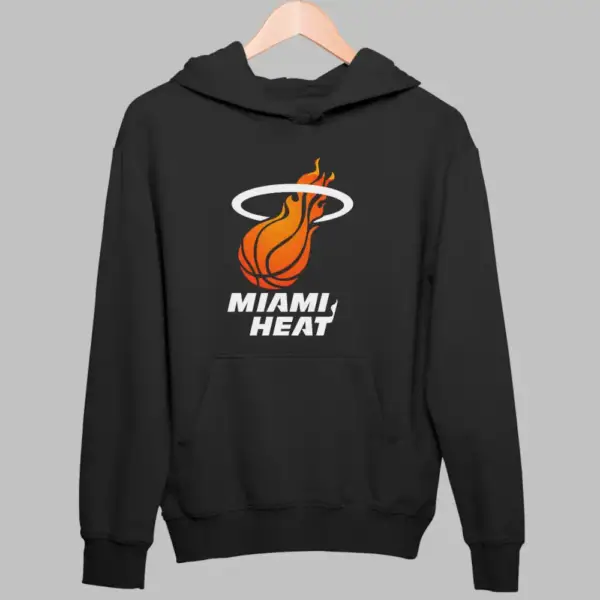 Miami Heat Hoodie, Miami Heat Logo Black Sweatshirt