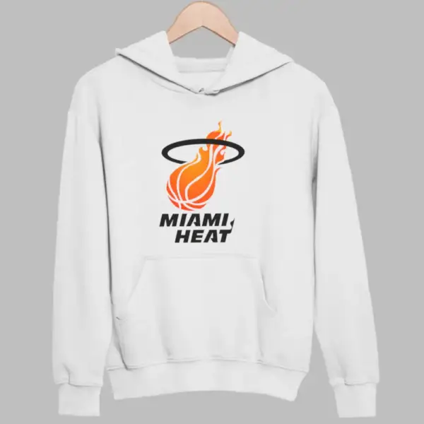 Miami Heat Hoodie, Miami Heat Logo White Sweatshirt