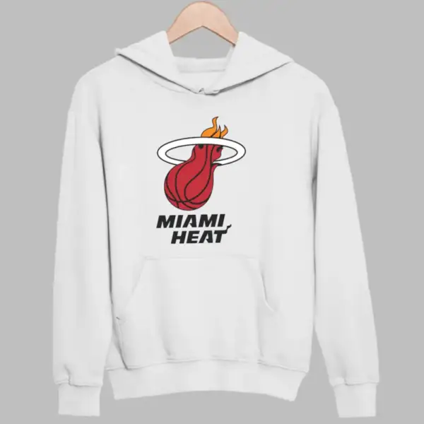 Miami Heat Hoodie, Miami Heat Logo White Sweatshirt