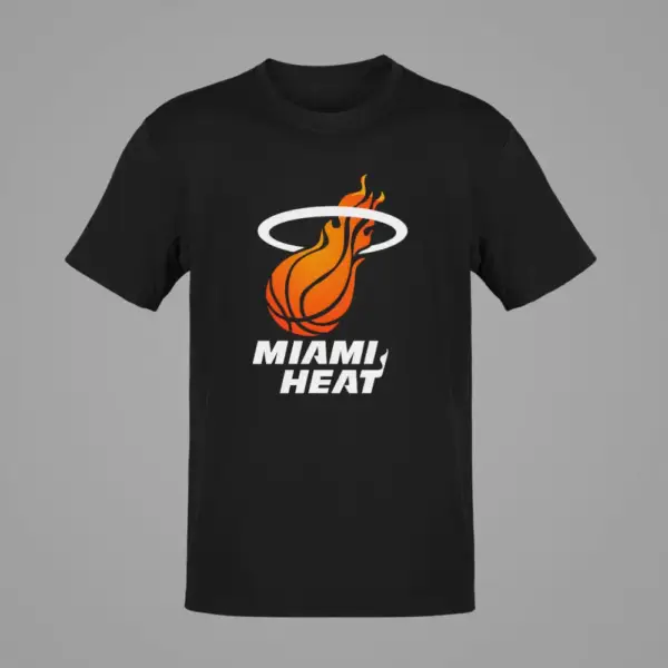 Miami Heat T-Shirt, Miami Heat Logo Black T-Shirt