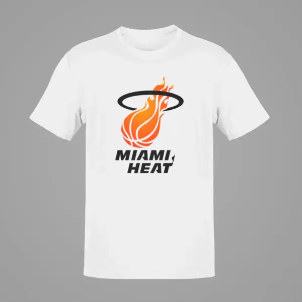 Miami Heat T-Shirt, Miami Heat Logo White T-Shirt