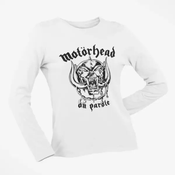 Motörhead Longsleeve T-Shirt, Motorhead On Parole White Long Sleeve, Heavy Metal Merchandise - Image 2