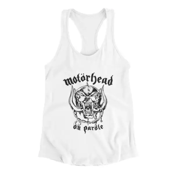 Motörhead Tank Top, Motorhead On Parole White Tank Top, Heavy Metal Merchandise