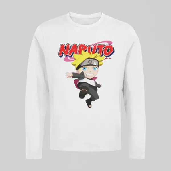 Chibi Boruto Uzumaki White Long Sleeve