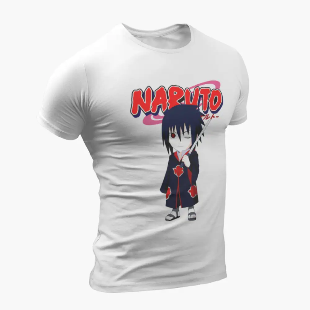 Chibi Akatsuki Sasuke White T-Shirt