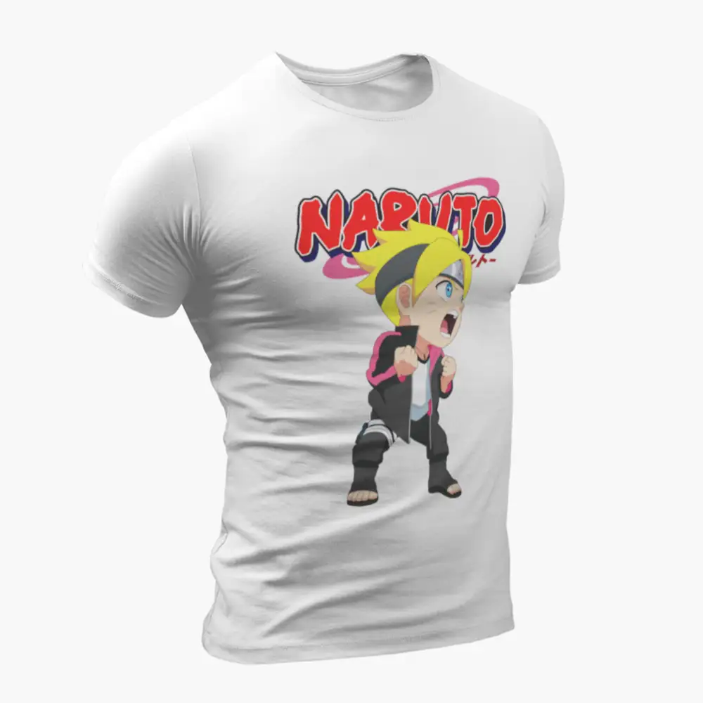Chibi Boruto Uzumaki White T-Shirt