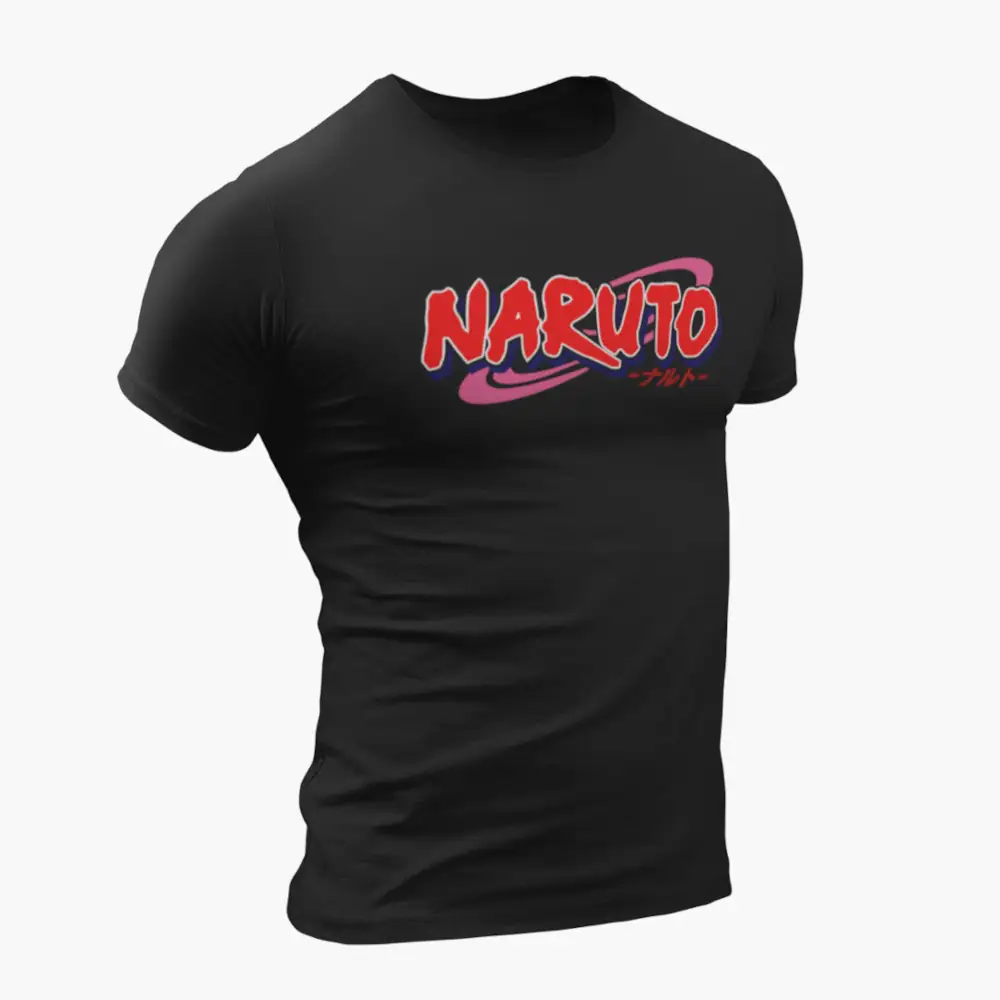 Naruto T-Shirt, Naruto Manga Logo Black T-Shirt