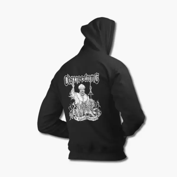 Obscene Hoodie, Obscene Extreme Artwork Black Sweatshirt - Image 2