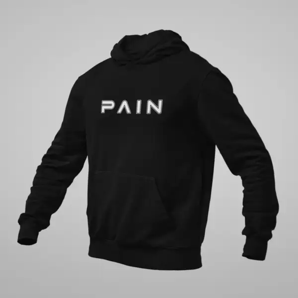 Pain Hoodie, Pain Logo Black Sweatshirt