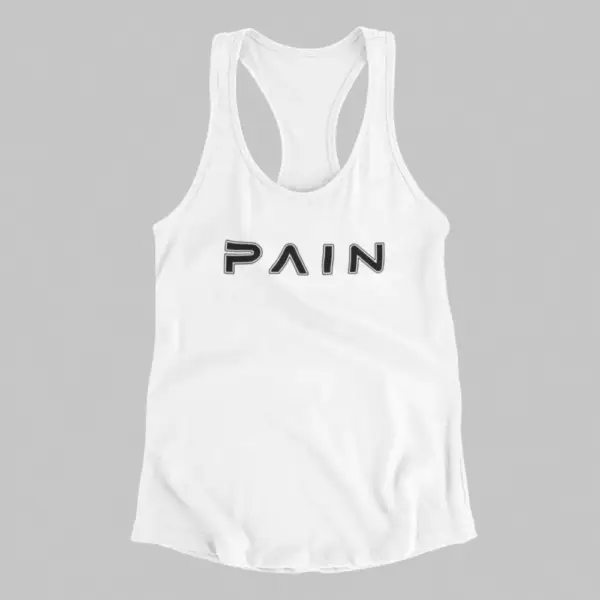 Pain Tank Top, Pain Logo White Athlete