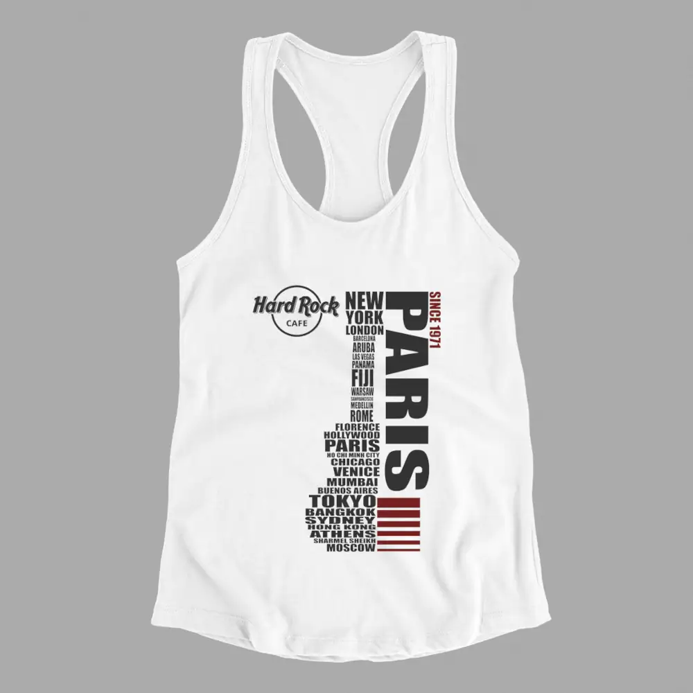 Paris Tank Top, Hard Rock Cafe Paris White Athlete