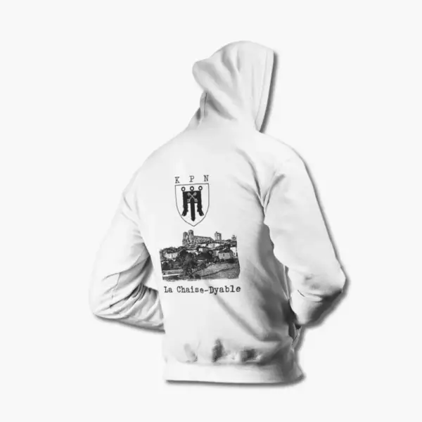 Peste Noire Hoodie, Peste Noire La Chaise-Dyable White Hoodie, Black Metal Merchandise - Image 2