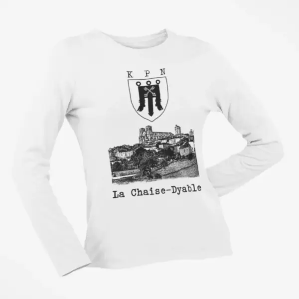 Peste Noire Longsleeve T-Shirt, Peste Noire La Chaise-Dyable White Long Sleeve, Black Metal Merchandise - Image 2