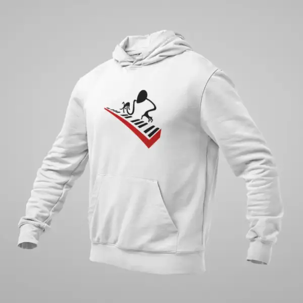 Piano Hoodie, Piano Artwork White Sweatshirt