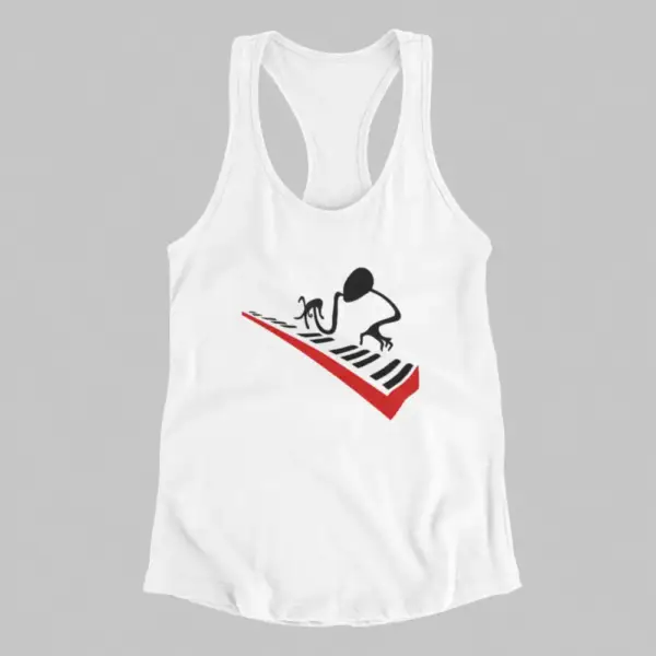 Piano Tank Top, Piano Artwork White Athlete