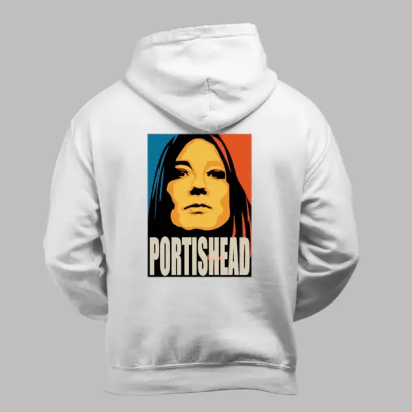 Portishead Hoodie, Portishead Artwork White Hoodie - Image 2