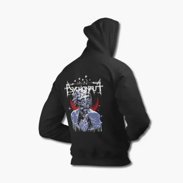 Psychonaut 4 Hoodie, Psychonaut 4 Artwork Black Sweatshirt - Image 2