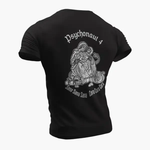 Psychonaut 4 T-Shirt, Psychonaut 4 Sana Sana Sana Cura Cura Cura Black T-Shirt - Image 2