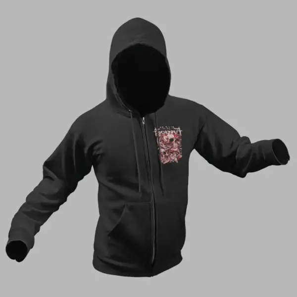 Psychonaut 4 Zip Hoodie, Psychonaut 4 Artwork Black Zip Sweatshirt - Image 2