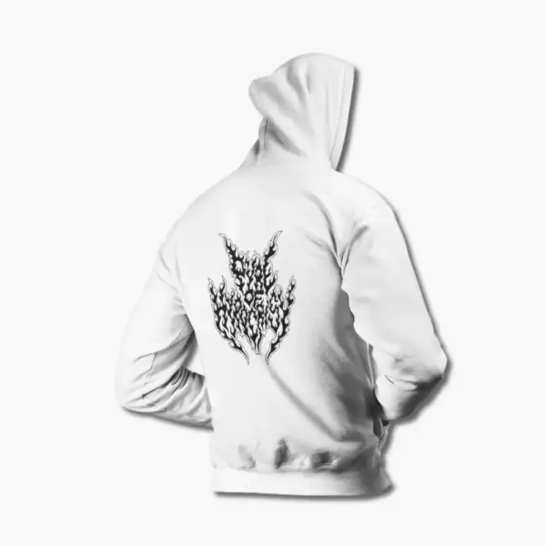 Pyre of Hypocrisy Hoodie, Pyre of Hypocrisy Logo White Sweatshirt - Image 2