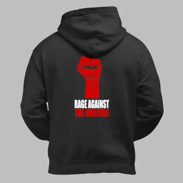 Rage Against The Machine Hoodie, Rage Against The Machine Artwork Black Hoodie - Image 2