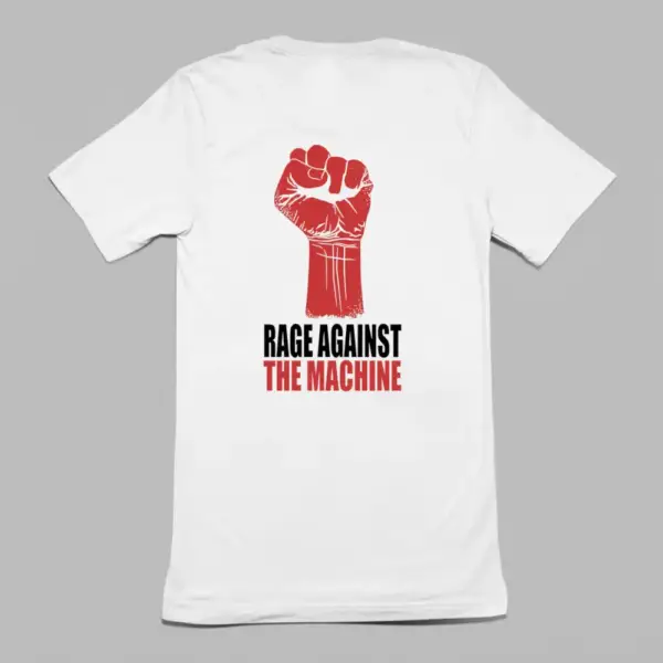 Rage Against The Machine T-Shirt, Rage Against The Machine Artwork White T-Shirt - Image 2