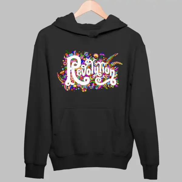 Revolution Hoodie, Beatles Revolution Black Sweatshirt