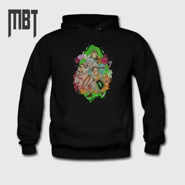 Rick And Morty Hoodie, Rick And Morty Cartoon Artwork Hooded Sweatshirt