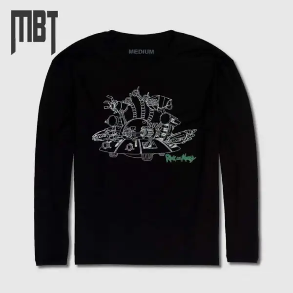 Rick And Morty Long Sleeve T-Shirt, Rick And Morty Cartoon Artwork Long Sleeve Tee-Shirt #21