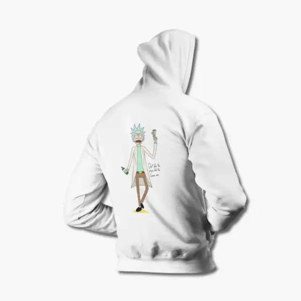 Rick and Morty Hoodie, Don't Hate The Player Hate The Game White Sweatshirt - Image 2