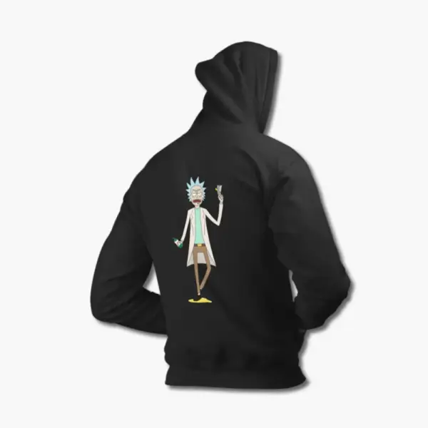 Rick and Morty Hoodie, Rick and Morty Artwork Black Sweatshirt - Image 2
