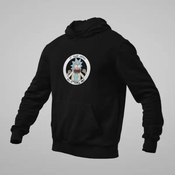 Rick and Morty Hoodie, Rick and Morty If God Exists Black Sweatshirt