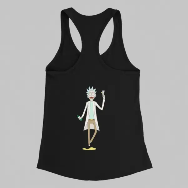 Rick and Morty Tank Top, Rick and Morty Artwork Black Tank Top - Image 2