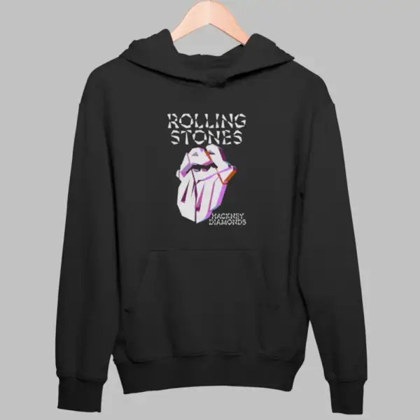 Rolling Stones Hoodie, Rolling Stones Hackney Diamonds Black Sweatshirt