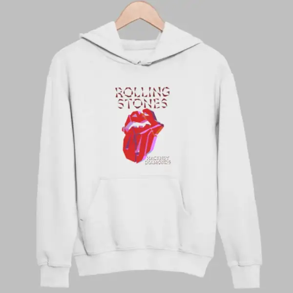 Rolling Stones Hoodie, Rolling Stones Hackney Diamonds White Sweatshirt