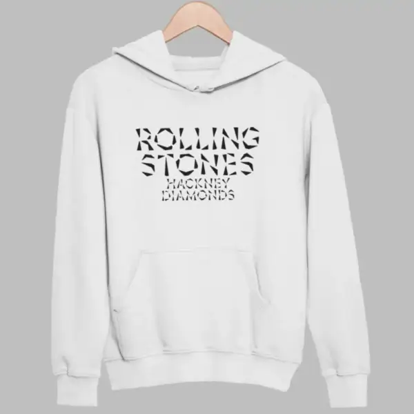 Rolling Stones Hoodie, Rolling Stones Hackney Diamonds White Sweatshirt