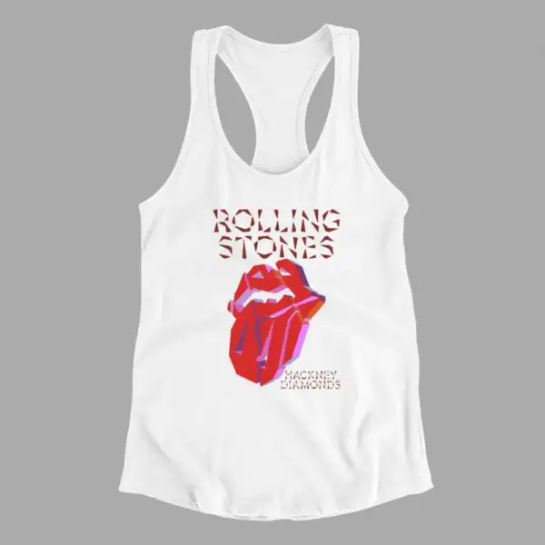 Rolling Stones Tank Top, Rolling Stones Hackney Diamonds White Athlete