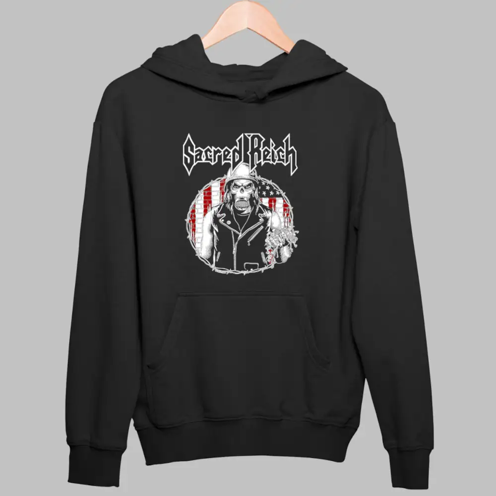 Sacred Reich Hoodie, Sacred Reich Artwork Black Hoodie
