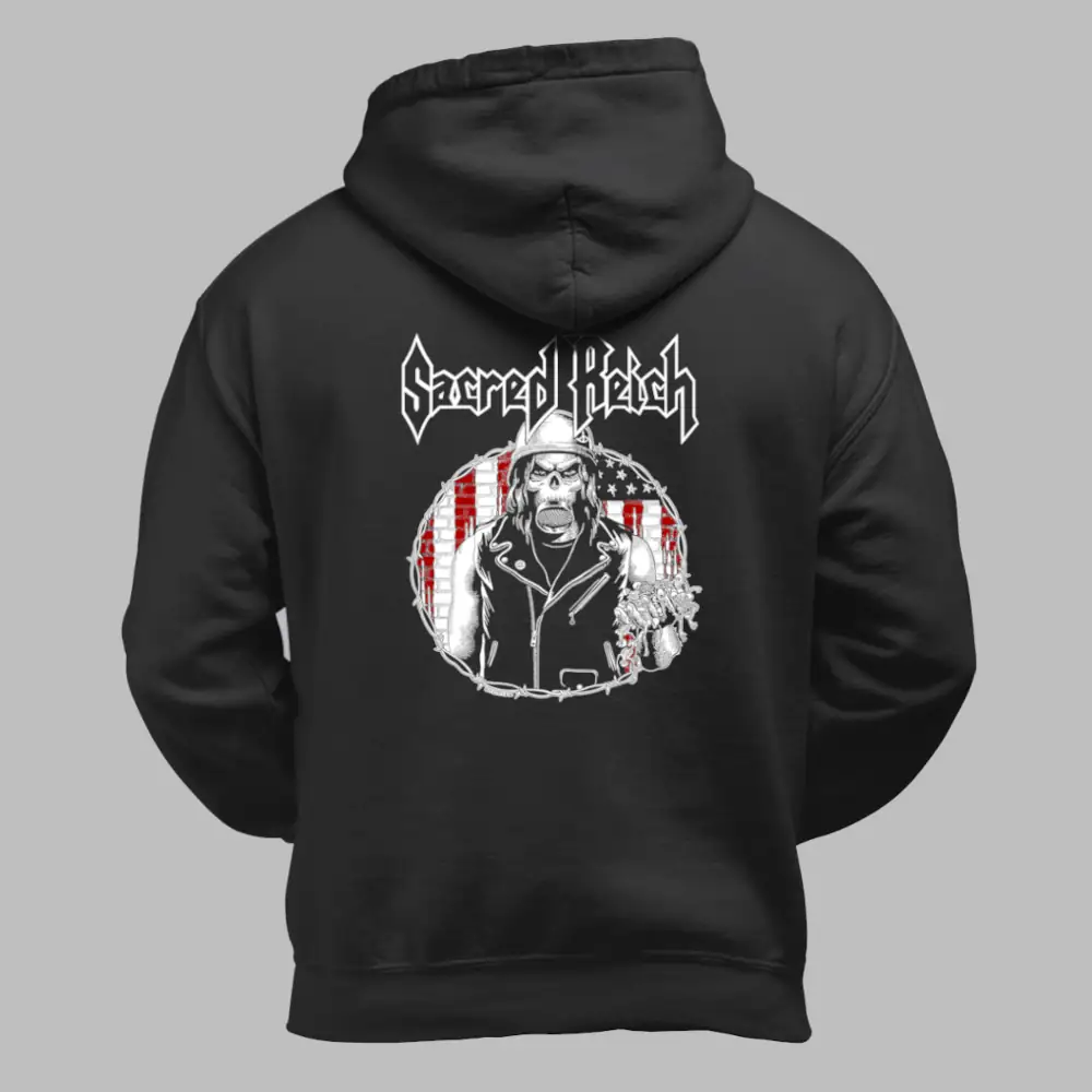 Sacred Reich Hoodie, Sacred Reich Artwork Black Hoodie - Image 2