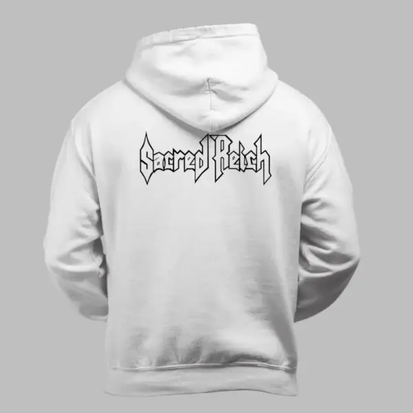 Sacred Reich Hoodie, Sacred Reich Logo White Hoodie - Image 2