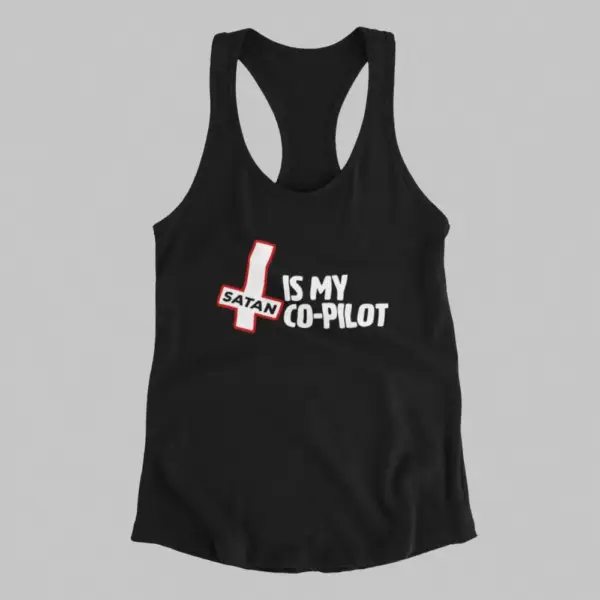 Satan Tank Top, Satan Is My Co-Pilot Black Athlete
